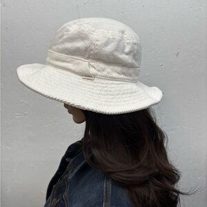 Brixton white corduroy bucket hat